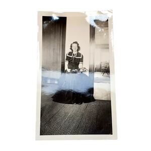 Vtg Young Lady Looking at Album Original Monochrome Photography Found